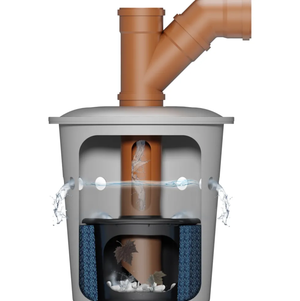 GreenLife Regenwassertank Komplettset mit Zapfsäule in Ebenholz-Optik