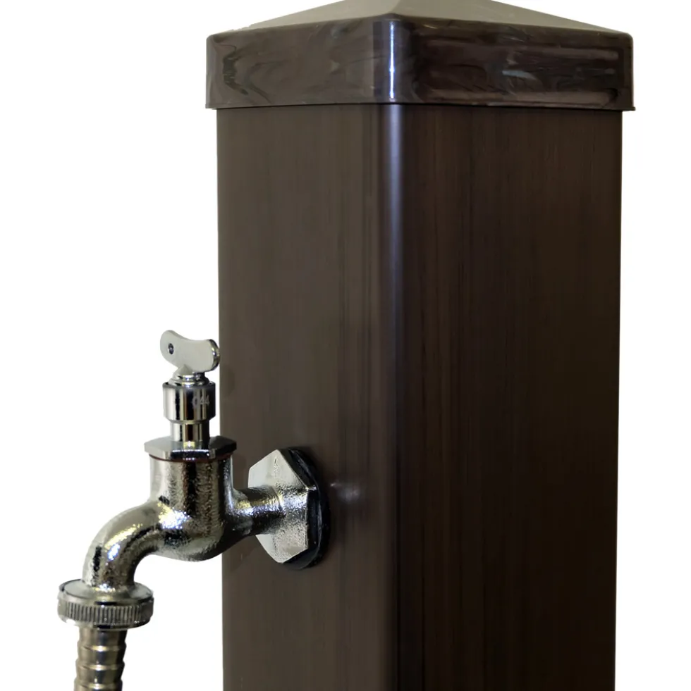 GreenLife Regenwassertank Komplettset mit Zapfsäule in Ebenholz-Optik