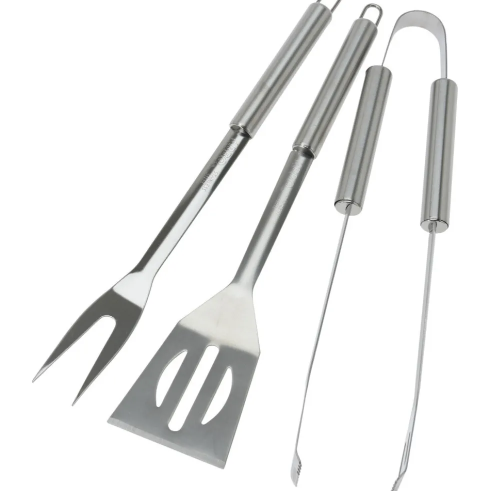 Grillbesteck-Set 3-teilig aus rostfreiem Stahl -B-Ware