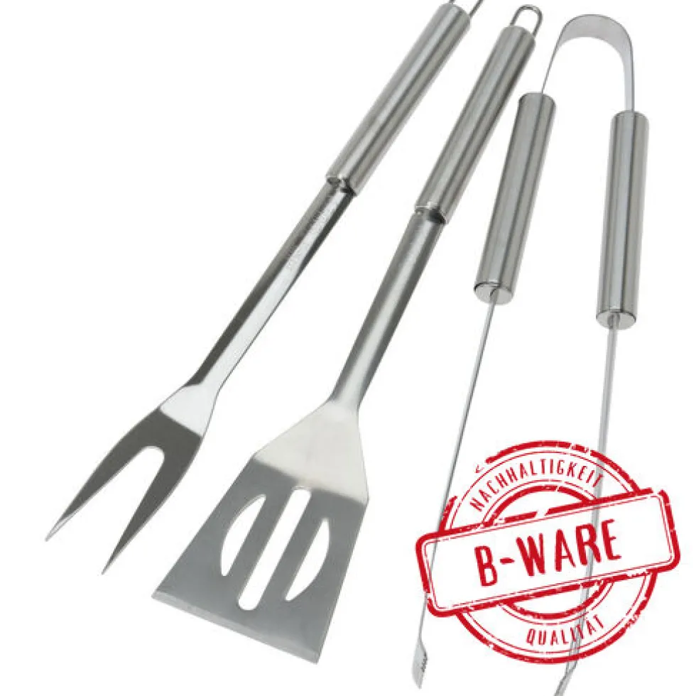 Grillbesteck-Set 3-teilig aus rostfreiem Stahl -B-Ware