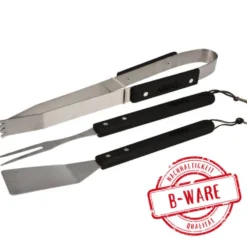 Grillbesteck-Set 3-teilig mit Holzgriff - B-Ware