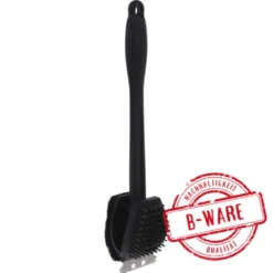 Grillbürste 3in1 38 cm aus schwarzem Kunststoff mit Öse - B-Ware