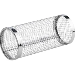 Grillkorb rollbar aus Edelstahl mit Haken 20 x 9 cm