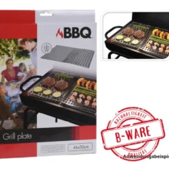 Grillplatte 2-tlg., 46 x 30 cm aus Edelstahl - B-Ware