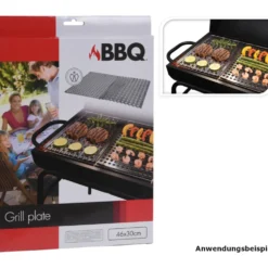 Grillplatte 2-tlg., 46 x 30 cm aus Edelstahl - B-Ware