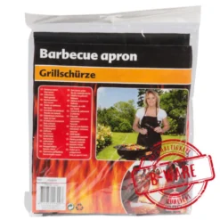 Grillschürze 70 x 84 cm aus schwarzem Textil - B-Ware