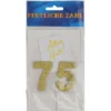Grußkärtchen Festliche Zahl 75 in Gold 7 x 5 cm