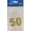 Grußkärtchen Festliche Zahl 50 in Gold 7 x 5 cm
