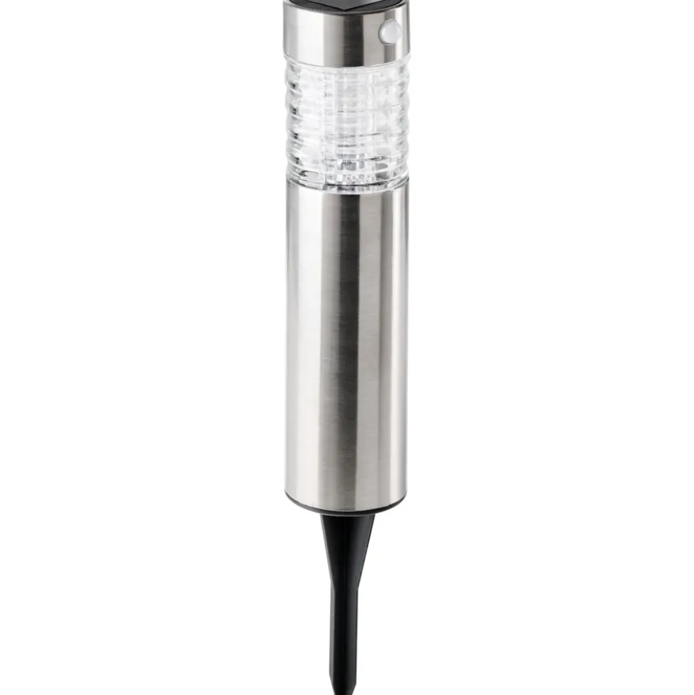 Grundig Solar-LED-Gartenleuchte Bewegungsmelder, silber