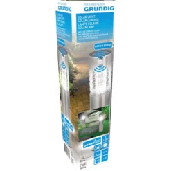 Grundig Solar-LED-Gartenleuchte Bewegungsmelder, silber