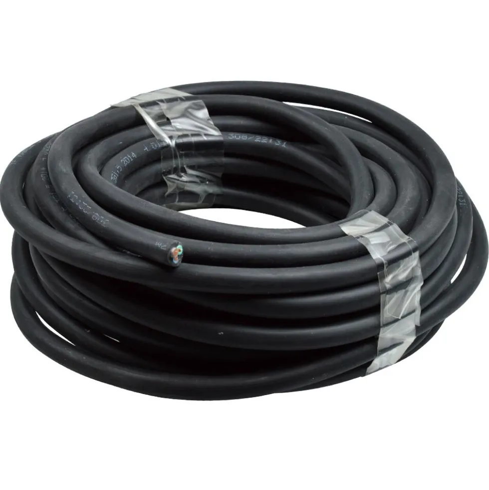 Gummi-Schlauchleitung H05RR-F 3G 3 x 1,5 mm² 10 m rund schwarz