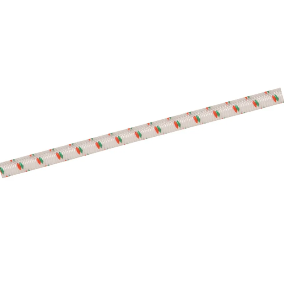 Gummiseil weiß-grün-orange Ø 6 mm mit Polyester umflochten, Meterware