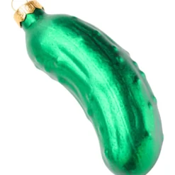 Gurken-Weihnachtskugeln 4 Stück aus Glas