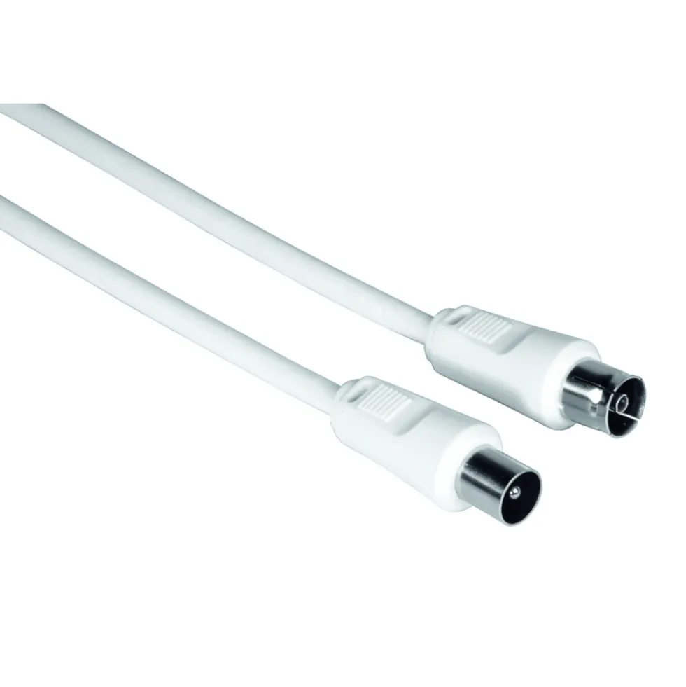 hama® Antennenkabel, Koax-Stecker - Kupplung, 10 m, weiß