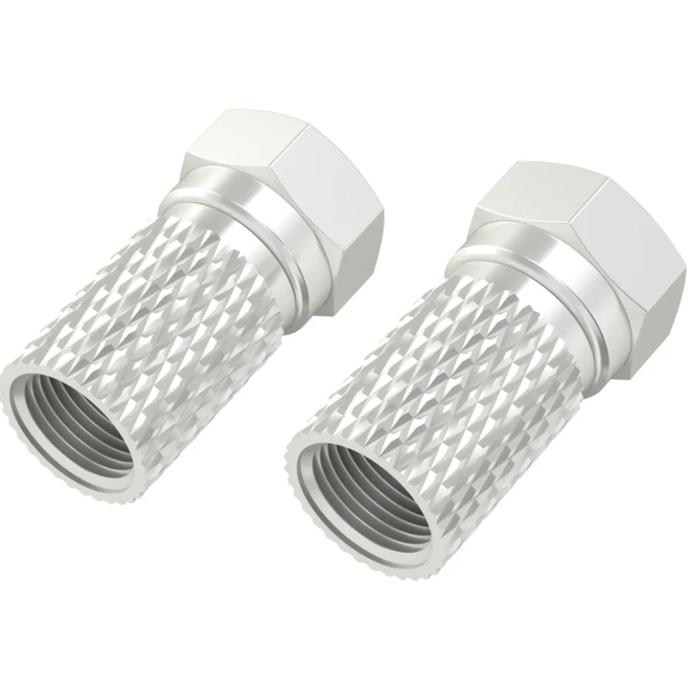 hama® F-Stecker-Set, 2 Stück Ø 7mm, gerade