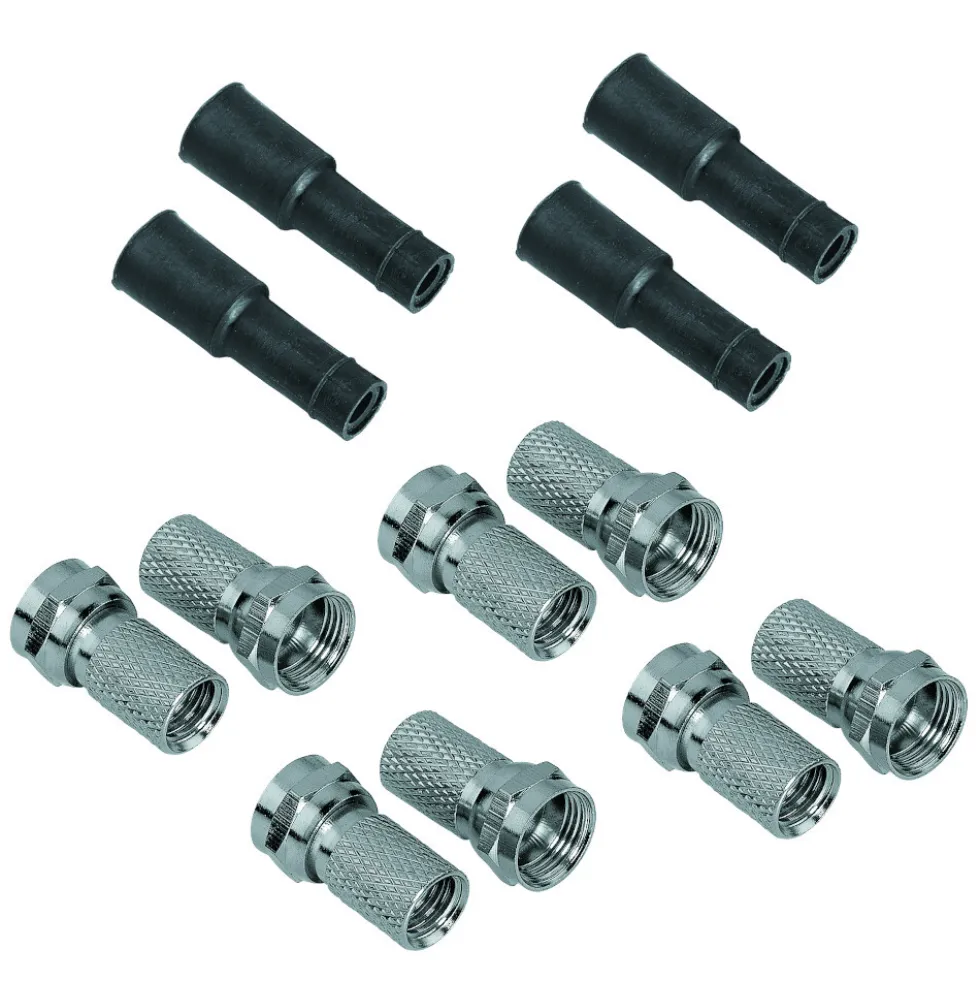 hama® F-Stecker-Wetterschutztüllen-Set 12-teilig, Ø 6,5 mm