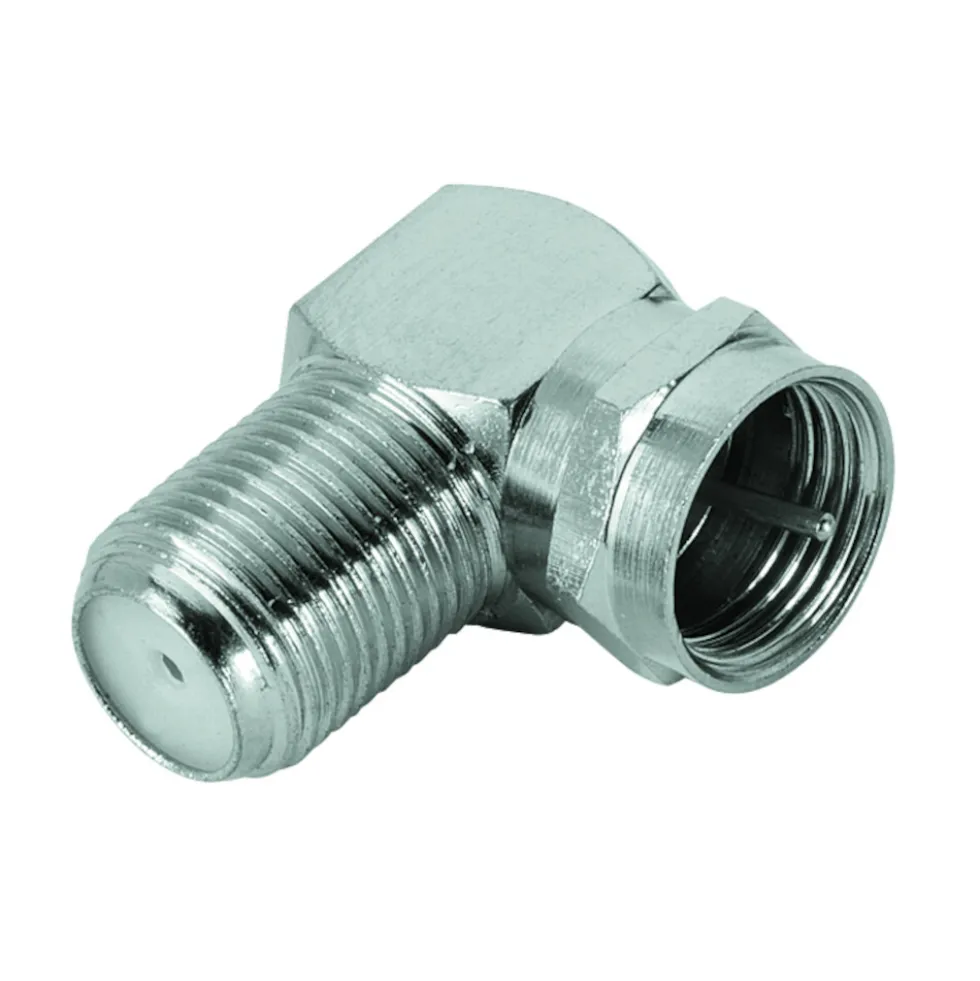 hama® SAT-Adapter, F-Stecker - F-Kupplung, 90°, steckbar