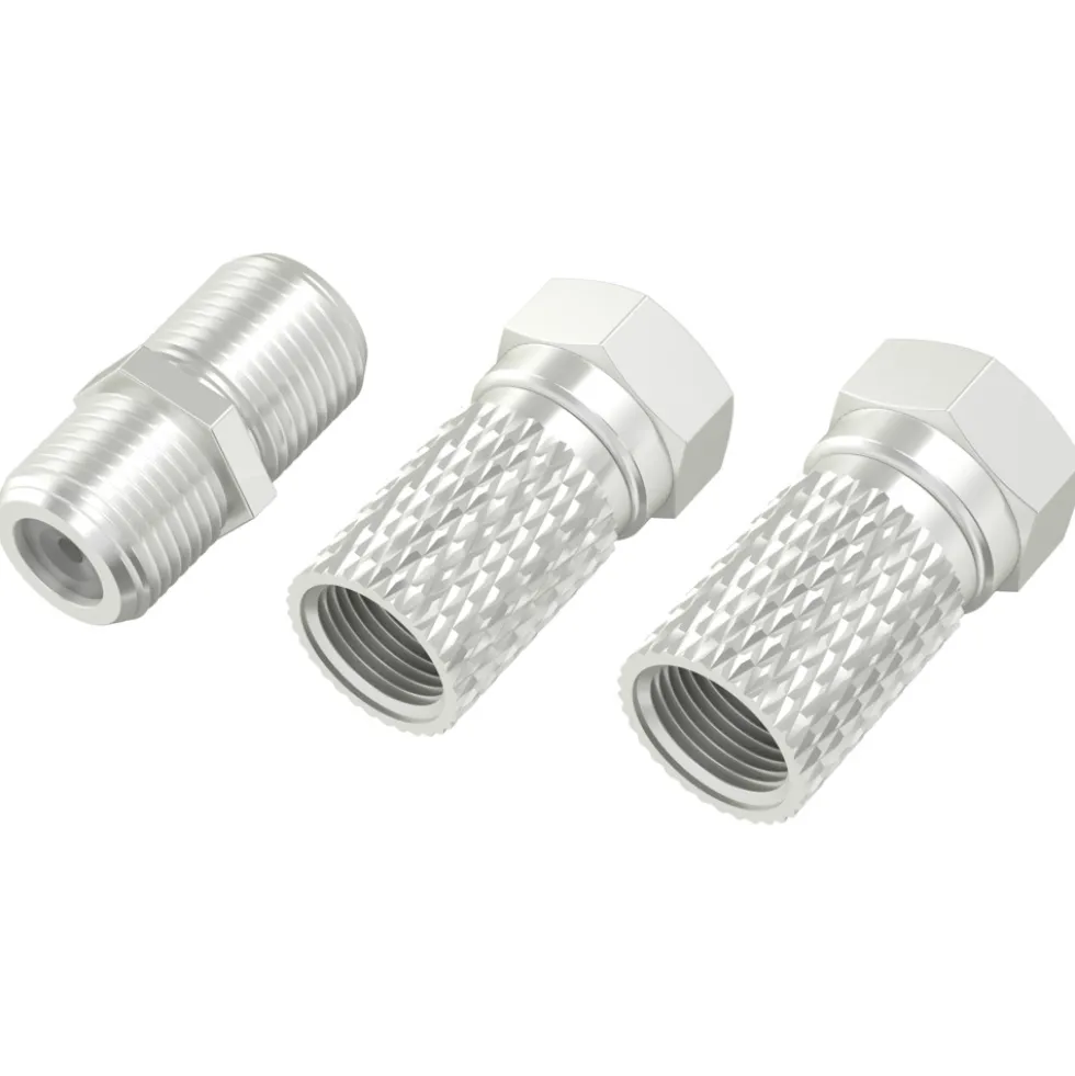 hama® SAT-Adapter-Set, 2 x F-Stecker, 7 mm, 1 x F-Kupplung