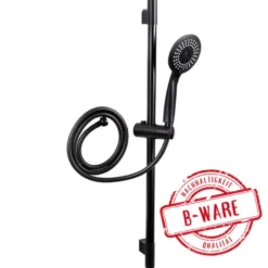 Handbrause-Set in Schwarz mit Brauseschlauch 150 cm und Wandhalterung B-Ware