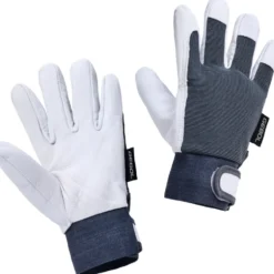 Handschuhe Uni Fit Comfort Größe 8 aus Ziegenleder in hellgrau