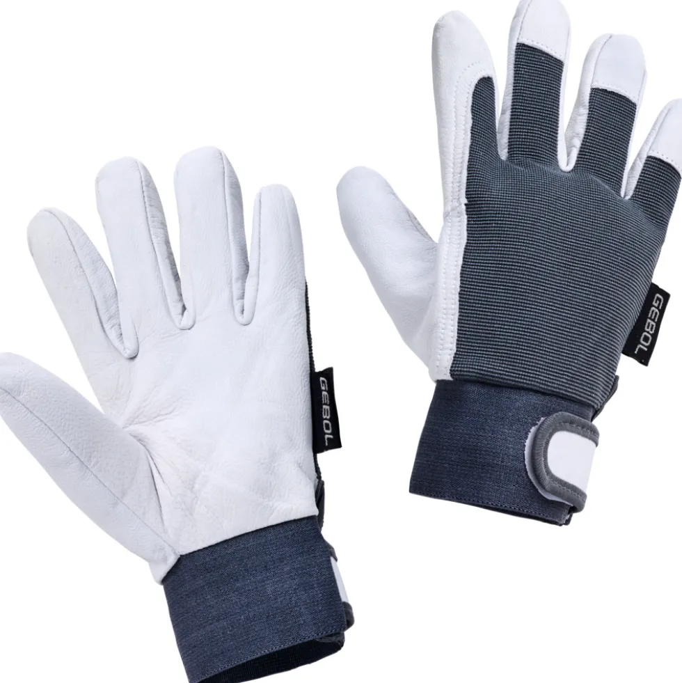 Handschuhe Uni Fit Comfort Größe 9, L aus Ziegenleder in hellgrau