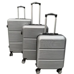 Hartschalenkoffer-Trolley-Set 3-teilig silber