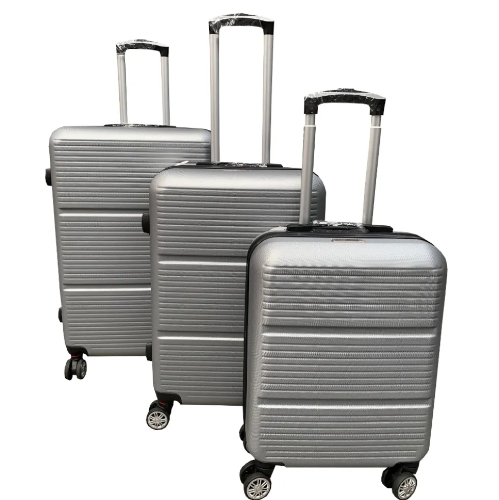 Hartschalenkoffer-Trolley-Set 3-teilig silber
