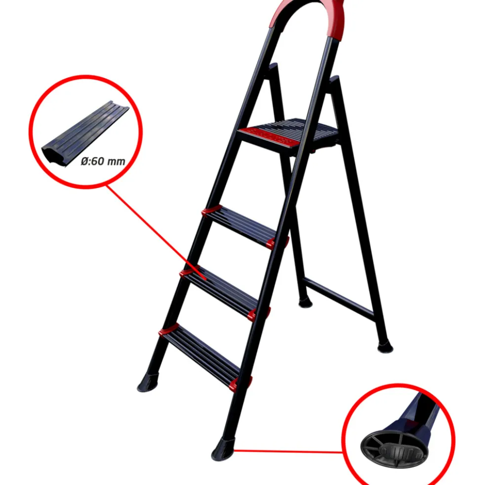 Haushaltsleiter Stahl, 5 Stufen, belastbar bis 150 kg