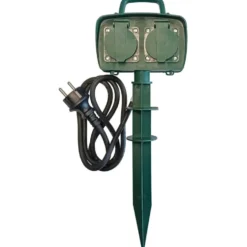 Heitech® Gartensteckdose 2-fach mit Erdspieß IP44