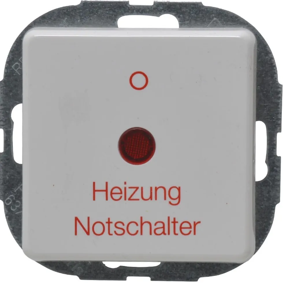 Heizungs-Notschalter Kontrollleuchte AquaKombi weiß IP44 Unterputz Schalter