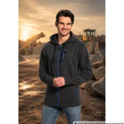 Herren-Arbeits-Fleecejacke mit Kapuze, sortiert