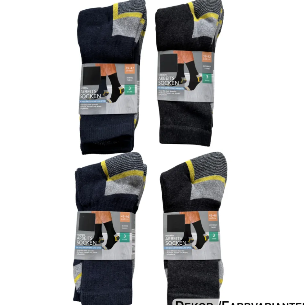 Herren Arbeitssocken 3er Pack - 39/42 oder 43/46