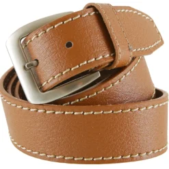 Herren Gürtel Länge 115-135 cm in Hellbraun mit 3,7 cm Breite