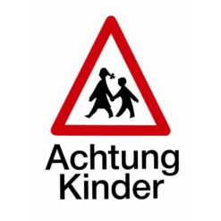 Hinweisschild Achtung Kinder 194 x 260 mm, selbstklebend