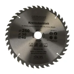 H.M. Holz-Sägeblatt Durchmesser Ø 250 mm mit 40 Zähne