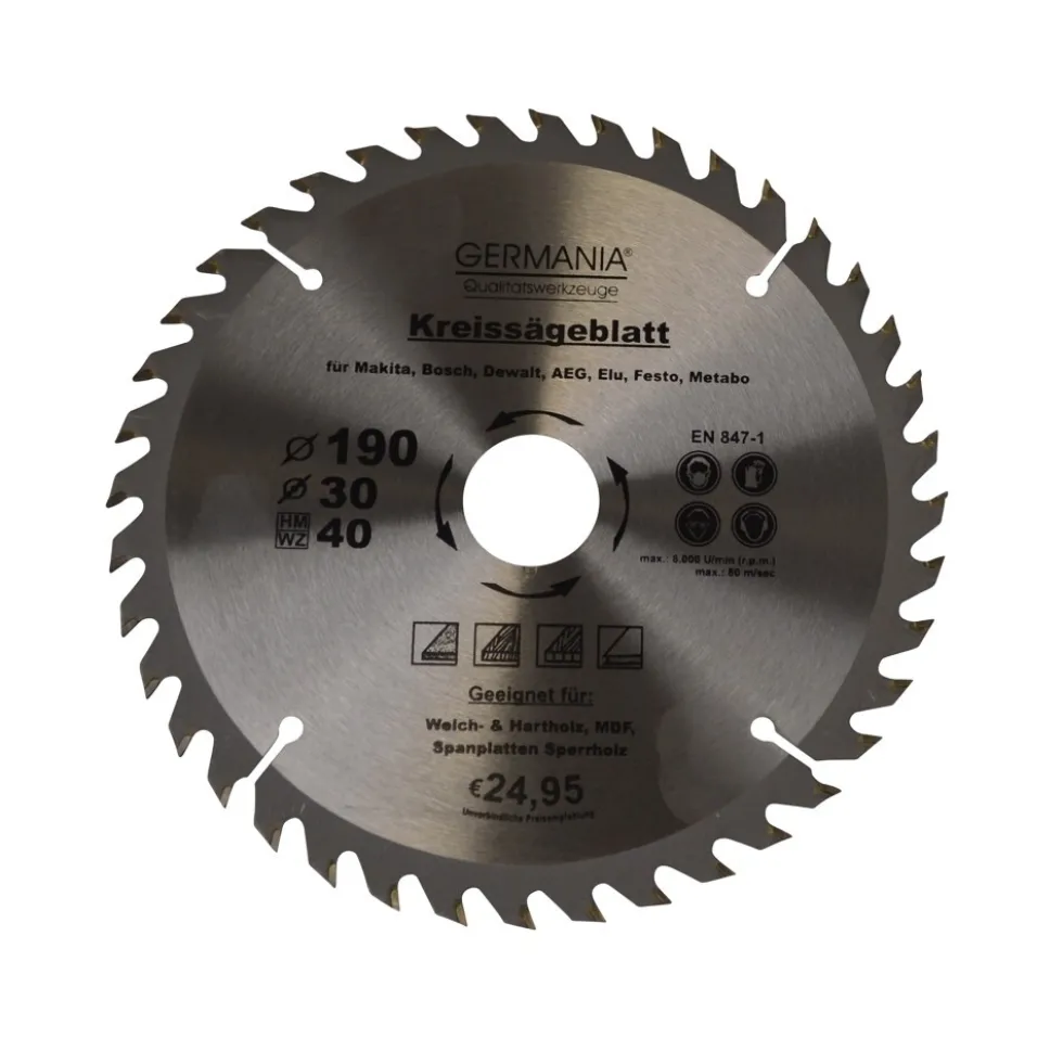 H.M. Holz-Sägeblatt Durchmesser Ø 190 mm 40 Zähne