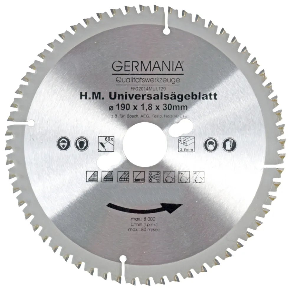 HM Multi-Sägeblatt 190x30mm 60Zähne universal