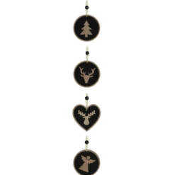 Hängedeko Weihnachtsornament 14 cm aus Filz in Schwarz