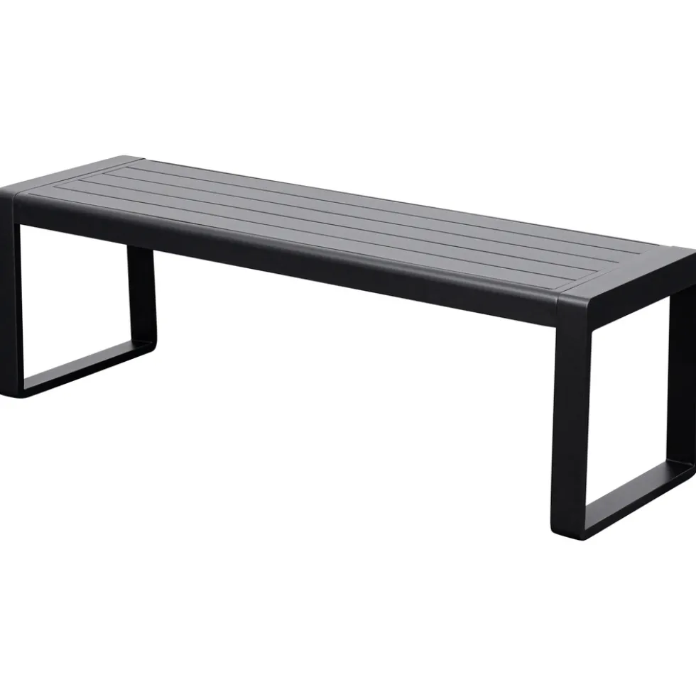 Hockerbank mit Kufengestell 138 cm Alu Anthrazit