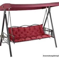 Hollywoodauflage 3 Sitzer 160x5x50 cm, in Burgund
