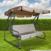 Hollywoodschaukel 4-Sitzer Miami 232 x 120 x 164 cm grau / creme