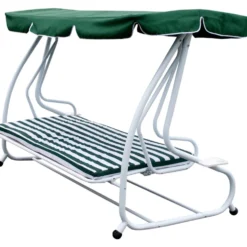Hollywoodschaukel 4-Sitzer Miami 232x120x164cm weiss/grün