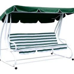 Hollywoodschaukel 4-Sitzer Miami 232x120x164cm weiss/grün