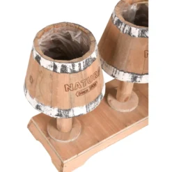 Holz Blumenkasten ''NATURE'' für 3 Pflanztöpfe