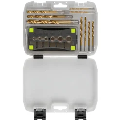 HSS TIN Bohrersatz 10-teilig, 2-10 mm, mit Bohrhilfe