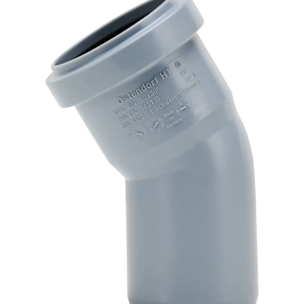HTB-Abwasserbogen DN 50 mit 30° Winkel