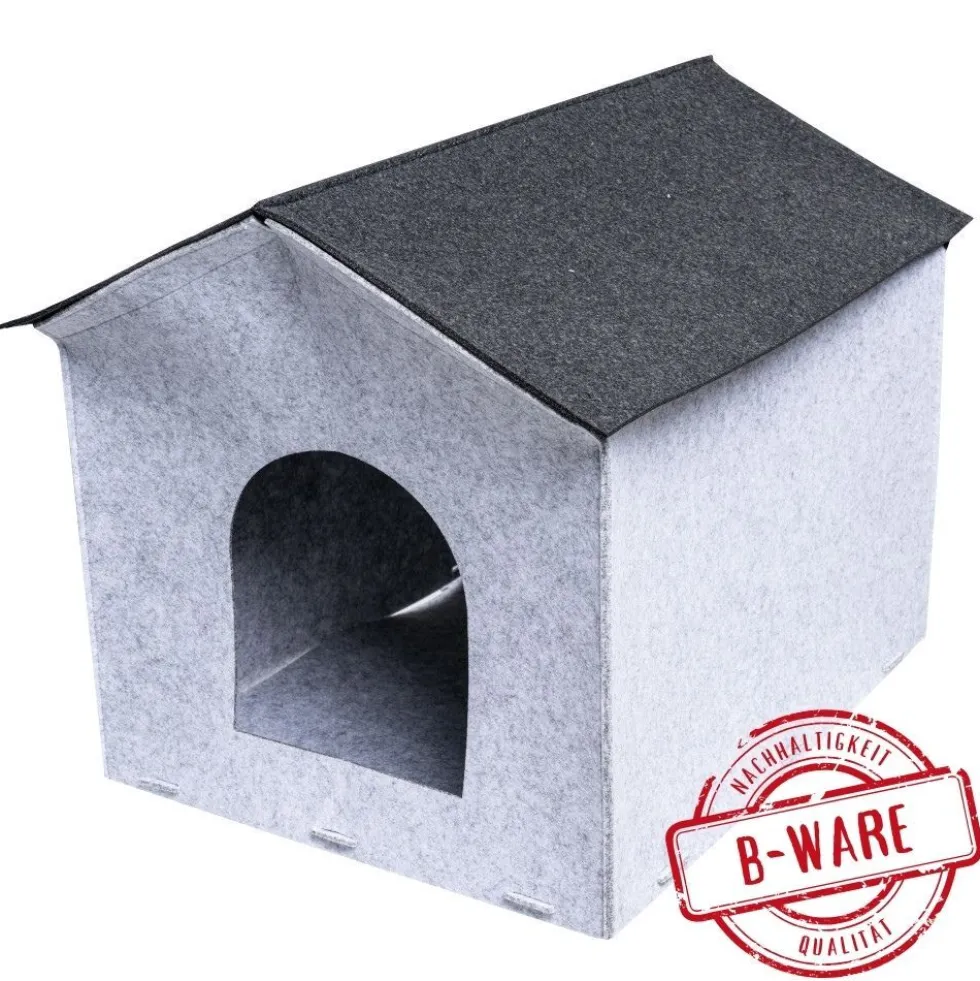 Hundehütte aus Filz in Anthrazit B-Ware