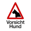 Hunde Warnschild 194 x 260 mm, selbstklebend