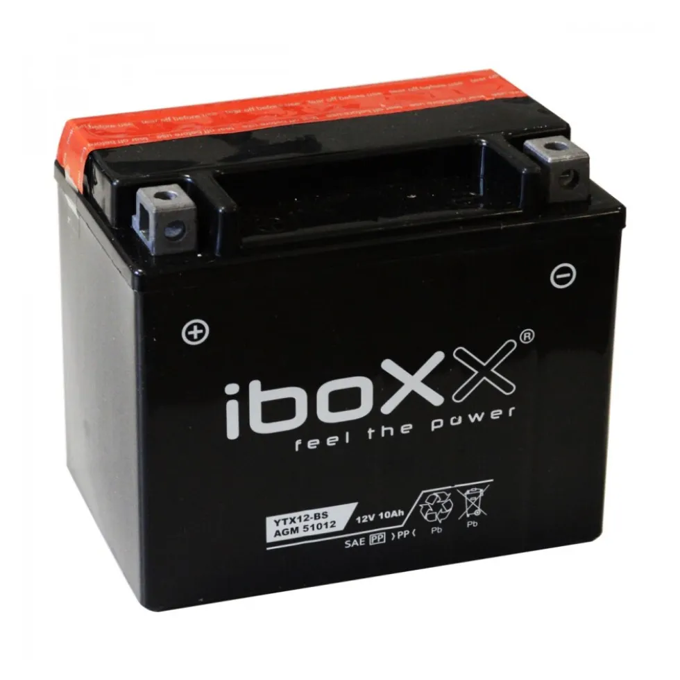iboxx Motorradbatterie AGM 12V10Ah YTX12-BS Starterbatterie Zweirad Batterie