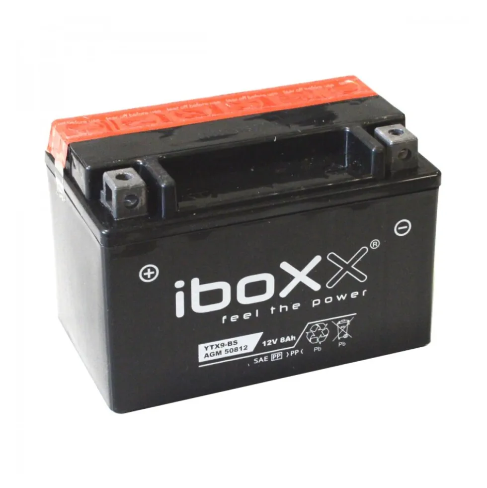 iboxx Motorradbatterie AGM 12V8Ah YTX9-BS Starterbatterie Zweirad Batterie